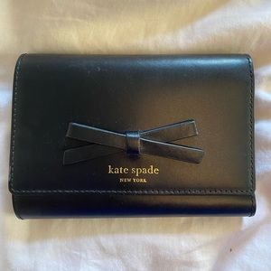 Kate Spade Black Leather Trifold Wallet
